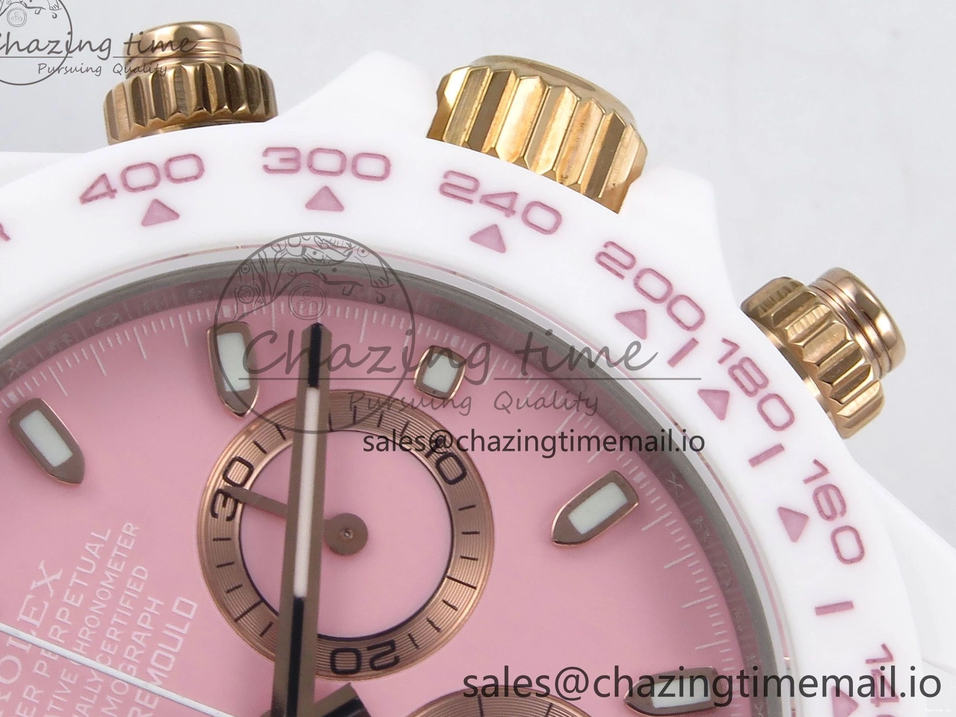 1228 Daytona AET White Ceramic Case and Bracelet Pink Dial N6F Best Edition SA Unisex 1196